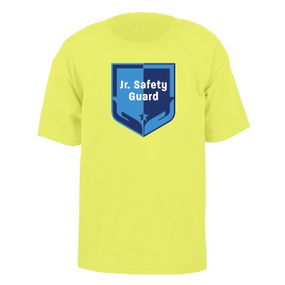 Safety green full color youth customizable t-shirt.