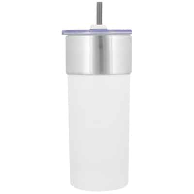 Stainless steel white tumbler blank in 25 ounces.