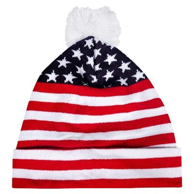Blank stars and stripes knit cap.