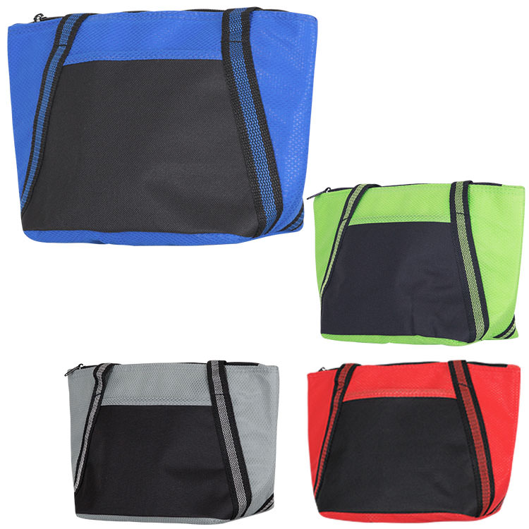 Polypropylene and polyester cooler tote.
