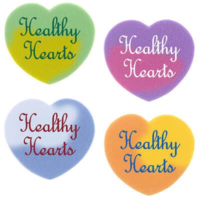 Heart mood eraser with custom promotional logo.