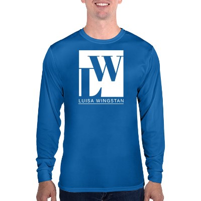 Royal long sleeve t-shirt with personalized logo.