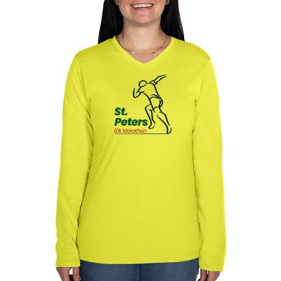 Full color long sleeve tee in safety yellow.