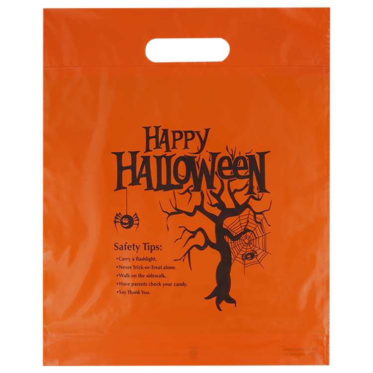 Plastic happy Halloween recyclable bag blank.