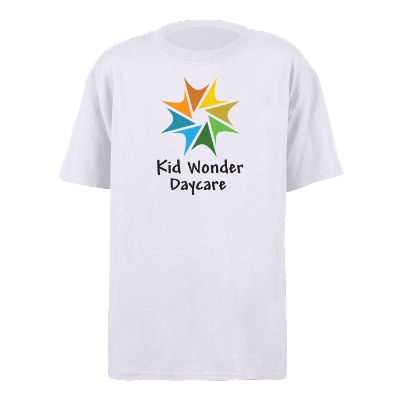 White full color customizable youth t-shirt.