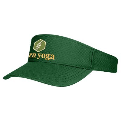 Green embroidered custom visor.