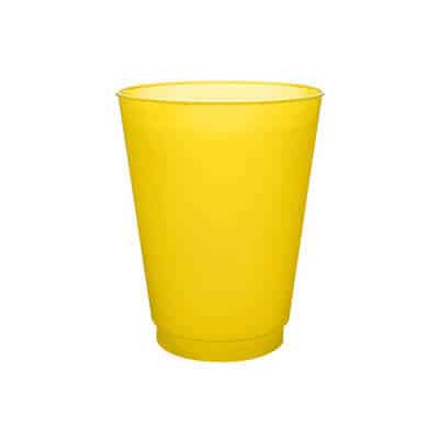 Durable plastic yellow plastic cup blank in 12 ounces.