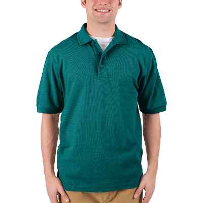 Blank teal green silk touch polo.