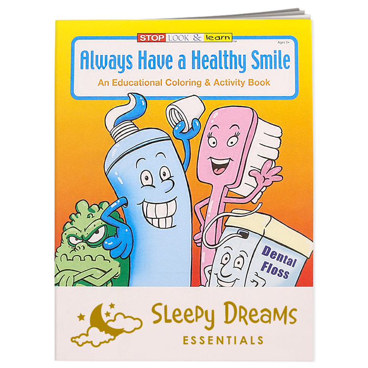 Paper always have a healthy smile coloring book with imprint.