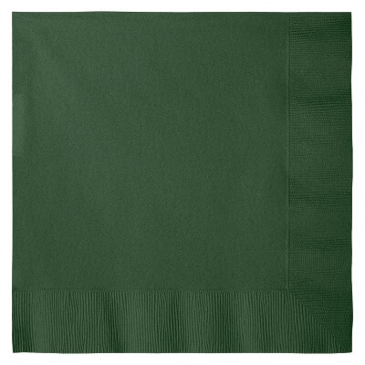 3Ply tissue hunter green blank dinner napkin.