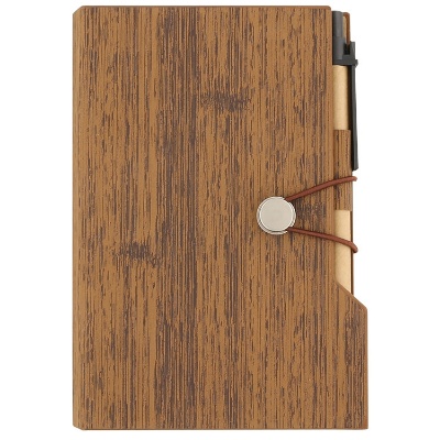Polyurethane brown wood look notepad blank.