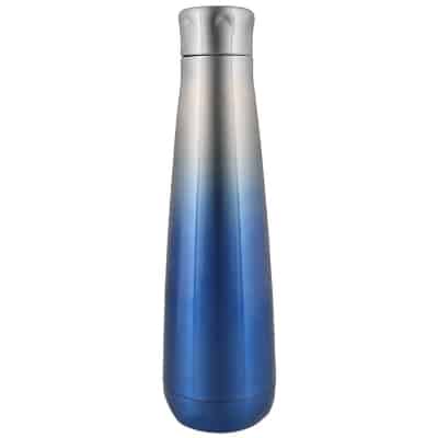 Stainless steel blue ombre water bottle blank in 16 ounces.