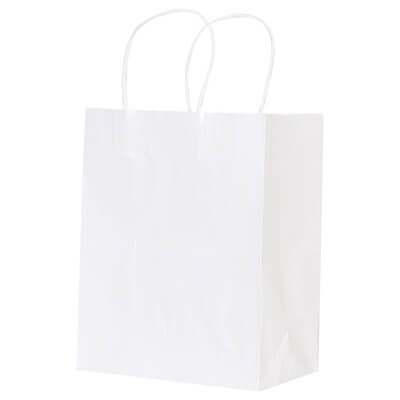 Paper white gloss rizzo recyclable bag blank.