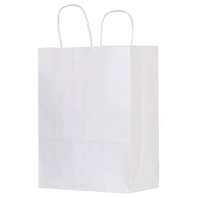 Paper white recyclable bag blank.