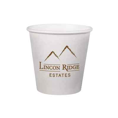 White paper cup with custom logo in 10 ounces.