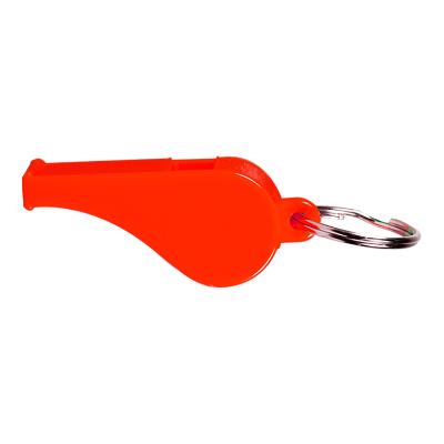 Bright colored whistle keychain.