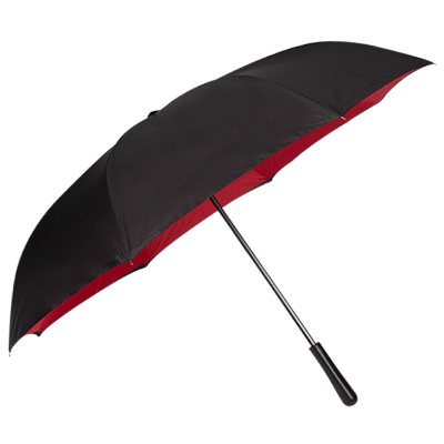 48 inch black with red inversion umbrella.