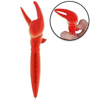 Plastic pinching crab claw pen.