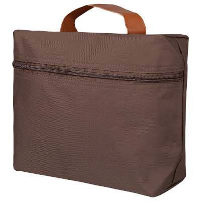 Polyester brown cosmetic bag blank.