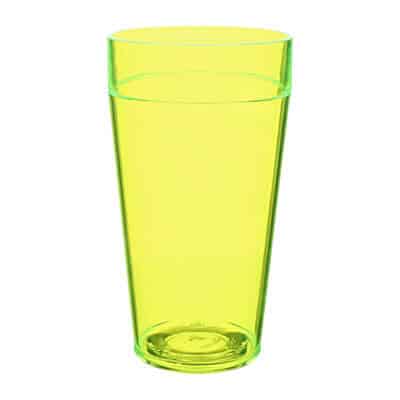 Acrylic yellow beer glass blank in 20 ounces.