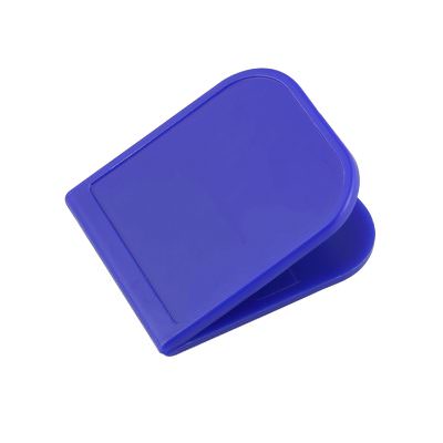 Plastic blue magnetic chip clip blank.