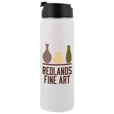 Stainless white water bottle with custom full color imprint in 20.9 oz.