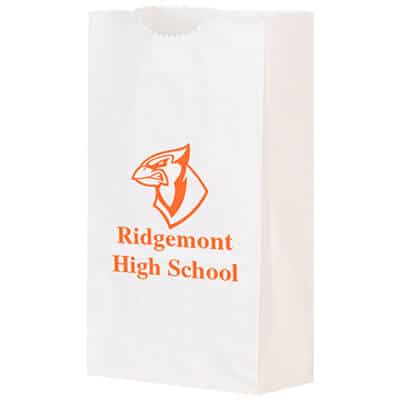 Paper white peanut recyclable bag with branding.