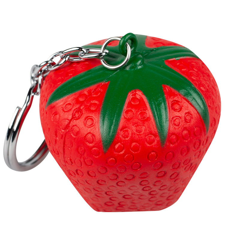 strawberry stress keychain
