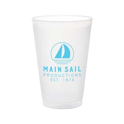 Durable plastic frosted plastic cup with custom logo in 20 ounces.