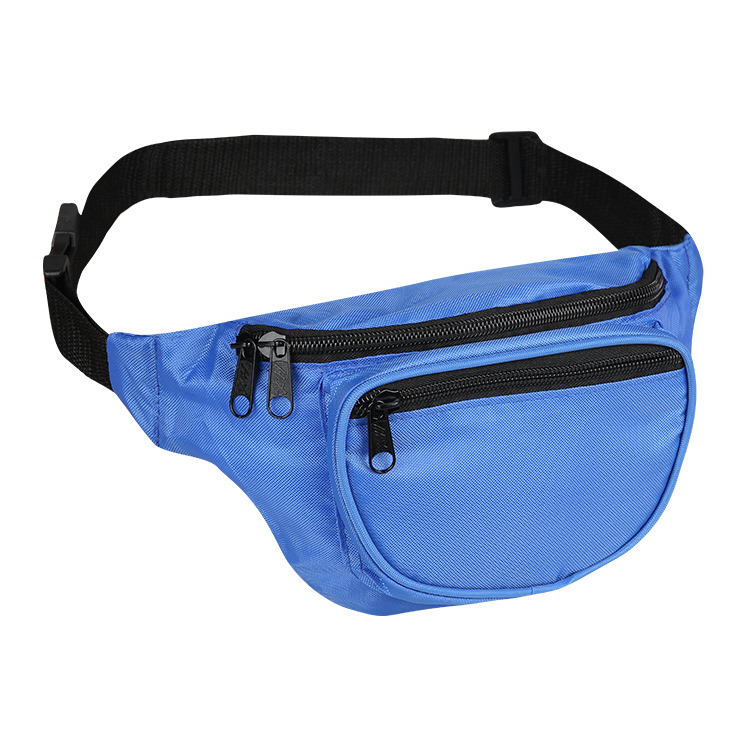 Blank royal blue adjustable waist strap fanny pack for wholesale.
