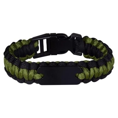 Blank green paracord bracelet available with low prices.