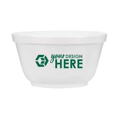 12 oz. squat foam sample bowl with custom promotional logo. 