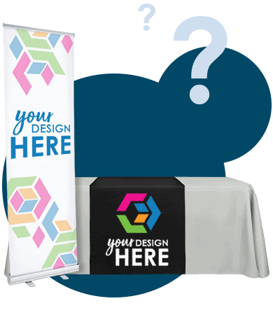 Banner stand and table cover with full-color imprint