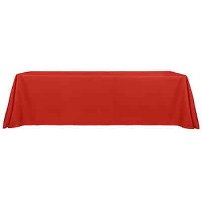 8 foot polyester 3-sided table cover blank.