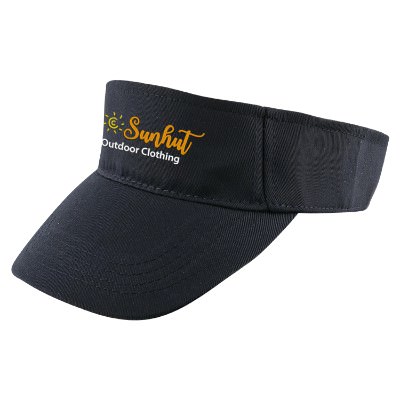 Black customizable embroidered sport visor.