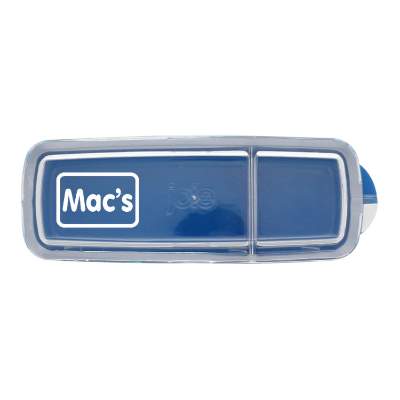 Light blue joie snack container with custom personalized logo.