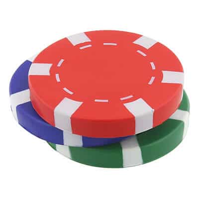 Foam red poker chip stress reliever blank.