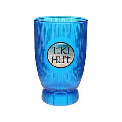 Acrylic clear cocktail glass with custom full-color logo in 18 ounces.