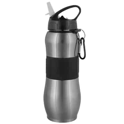 Stainless steel charcoal gray water bottle blank in 28 ounces.