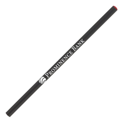 Black dyed pencil with personalized logo.