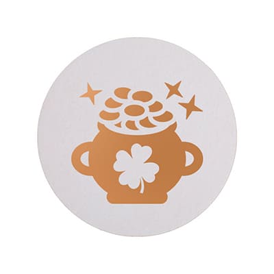 Pulpboard natural customized round coaster foil stamp.