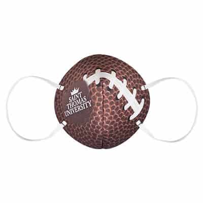 Foam football print face mask with full-color imprint.