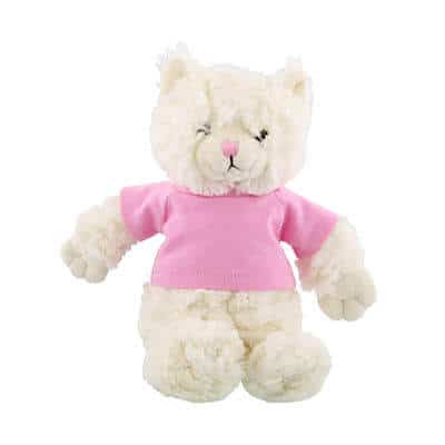 Plush and cotton pink cuddly bunch cat blank.