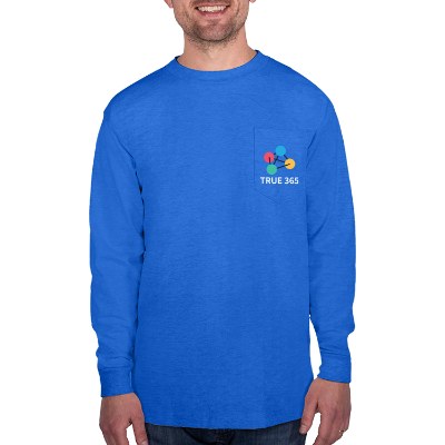 Full color long sleeve t-shirt in royal blue.