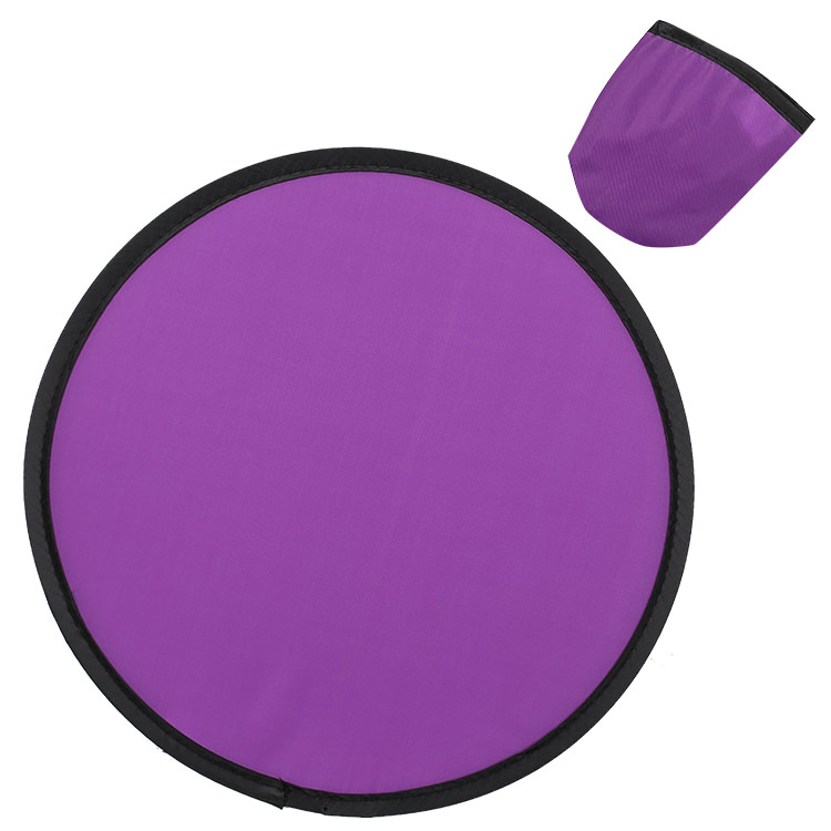 Polyester foldable 10 inch flying disc and matching pouch blank.