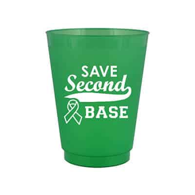 16 oz. customizable colored frosted plastic cup.