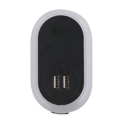 Blank white and black nightlight and USB adapter.