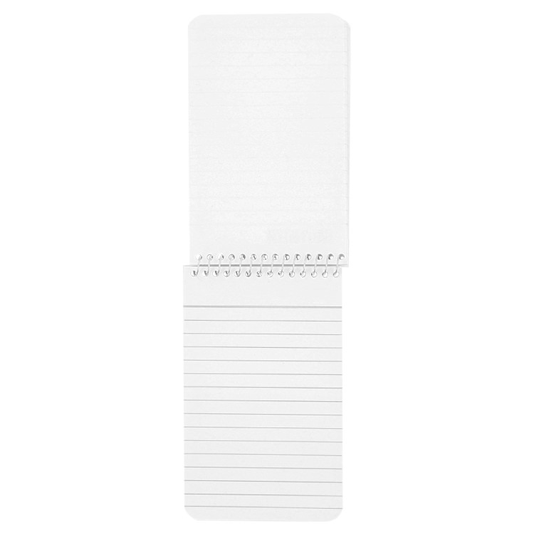 Blank small spiral notepad.