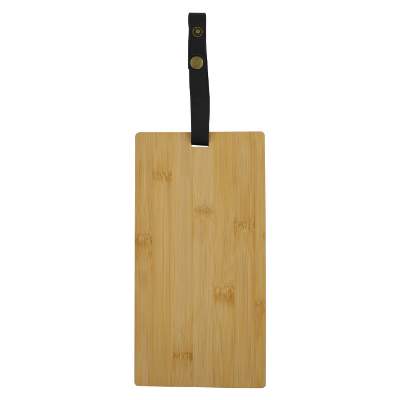 Blank bamboo cutting board with strap.
