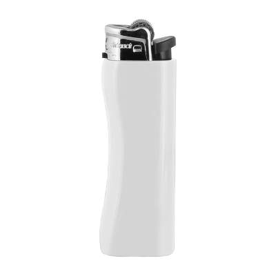 Blank white plastic lighter available in bulk.